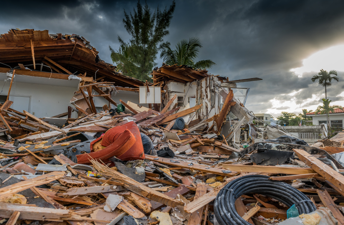 House destroyed by an Earthquake